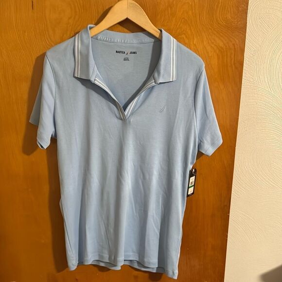 Nautica Polo Shirt Womens Large Knit - Picture 1 of 3